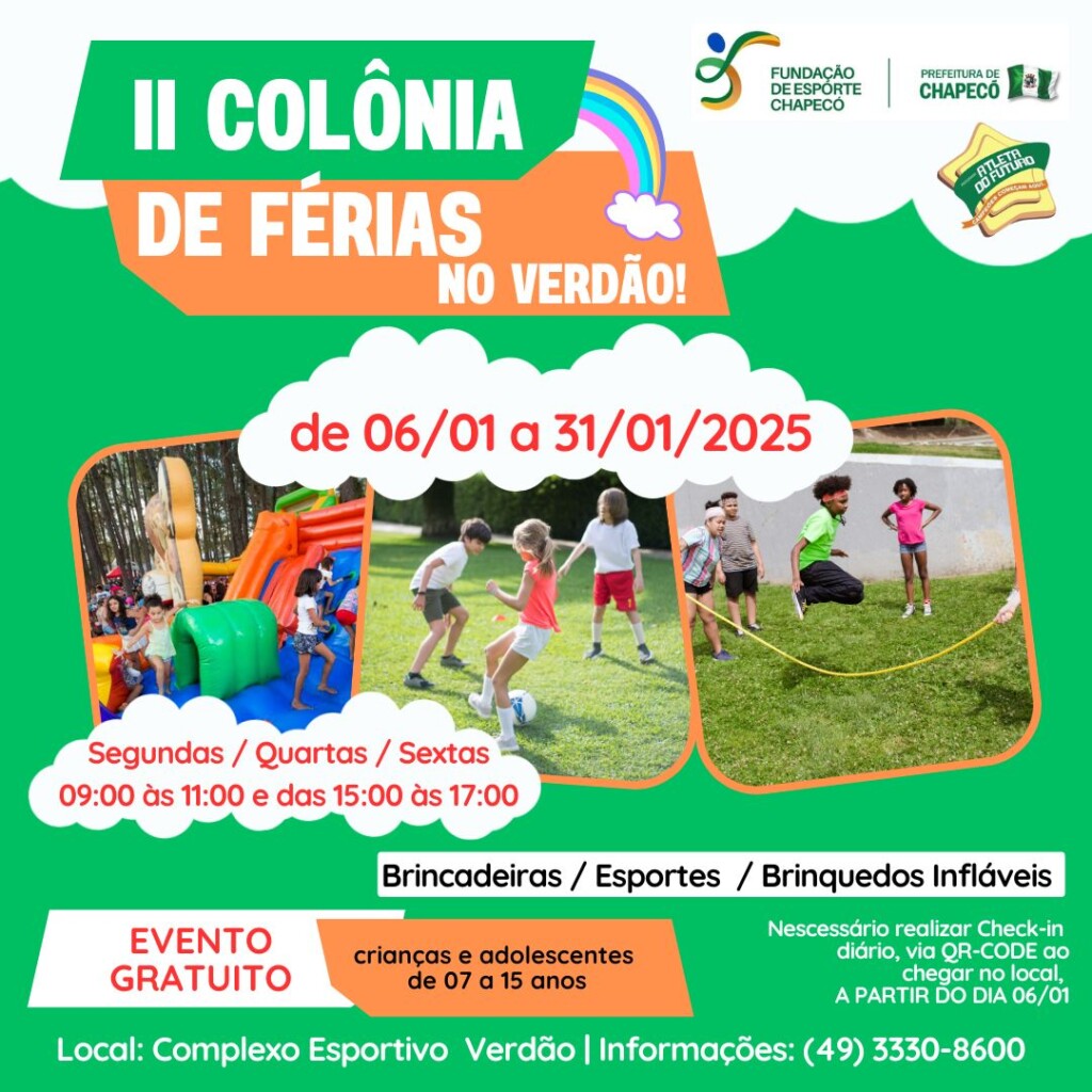 Chapecó Lança II Edição da Colônia de Férias no Complexo Esportivo Verdão
