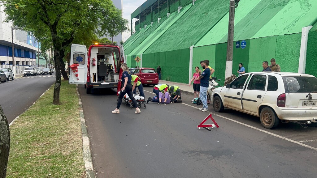 Acidente de Motociclista em Frente à Arena Condá em Chapecó