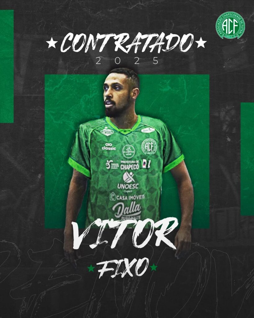 A experiência de Vitor Nascimento se junta ao time da Chapecoense Futsal em 2025